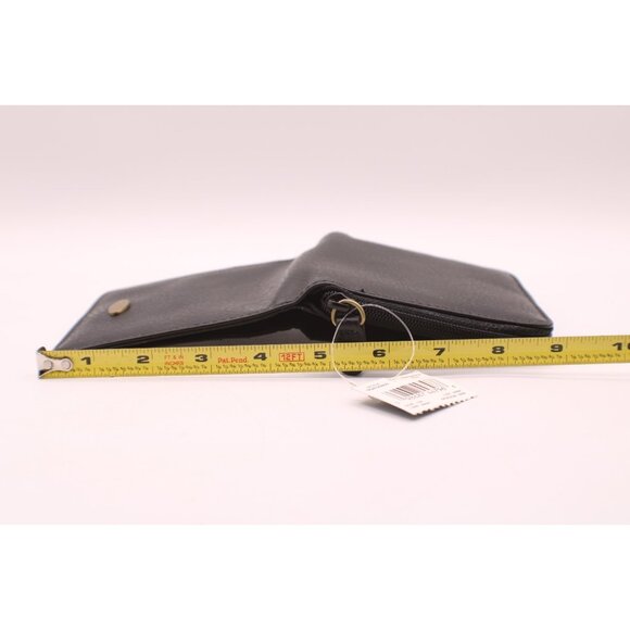 Liz Claiborne Crazy Horse Black Wallet Zip Snap Bi-Fold ID Card Holder Organizer - Picture 14 of 14